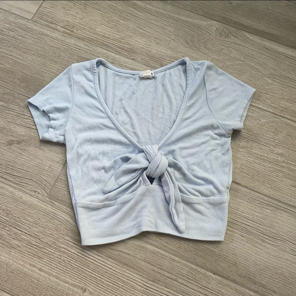Garage Blue Tied Crop Top Size XS